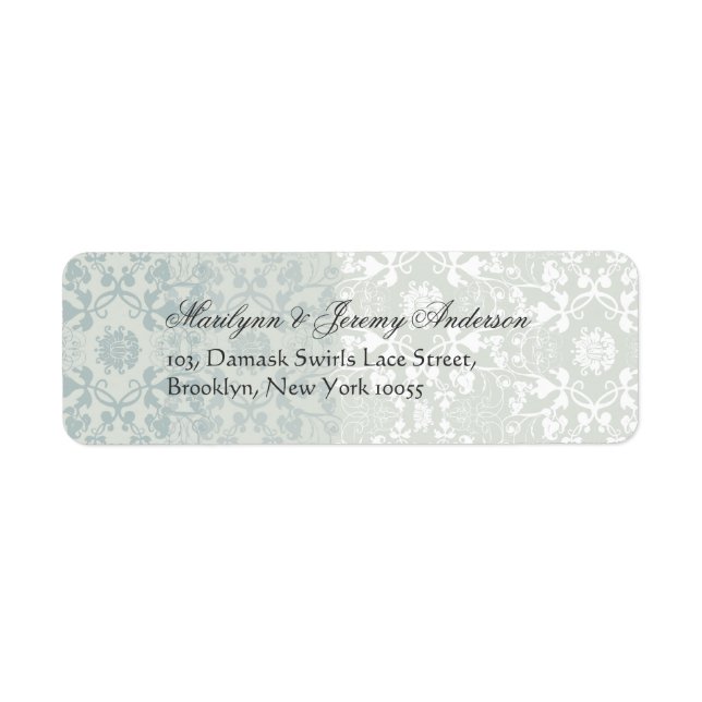 Damask Swirls Lace Dream Custom Label (Front)