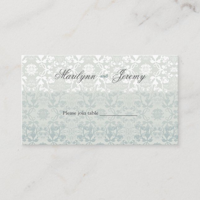 Damask Swirls Lace Dream Custom Table / Place Card (Front)