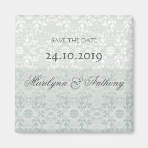 Damask Swirls Lace Dream Save The Date Magnet