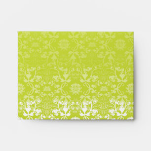 Damask Swirls Lace Lime Custom Wedding Envelope