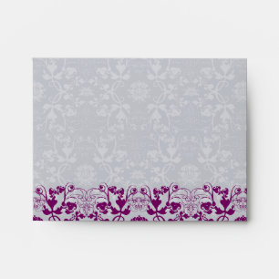 Damask Swirls Lace Orchid Custom Wedding Envelope
