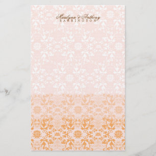 Damask Swirls Lace Sorbet Thank You Stationery