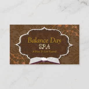 Damask Swirls Spa Massage Therapy Business Card