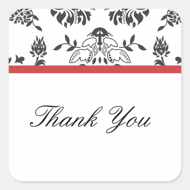 Damask Thank You Envelope Seal (Front)
