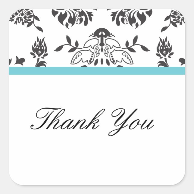 Damask Thank You Envelope Seal (Front)