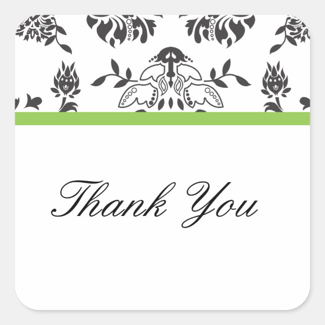 Damask Thank You Envelope Seal (Front)