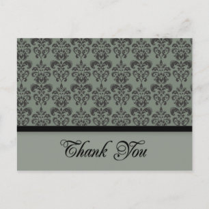 Damask Thank You Postcard