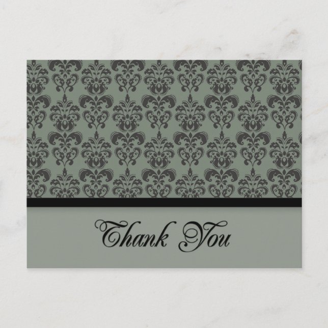 Damask Thank You Postcard (Front)