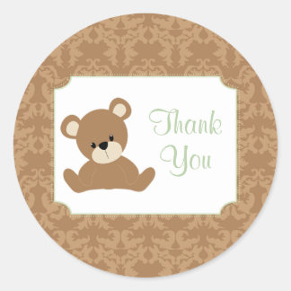 Damask Thank You Sticker