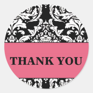 Damask Thank You Sticker