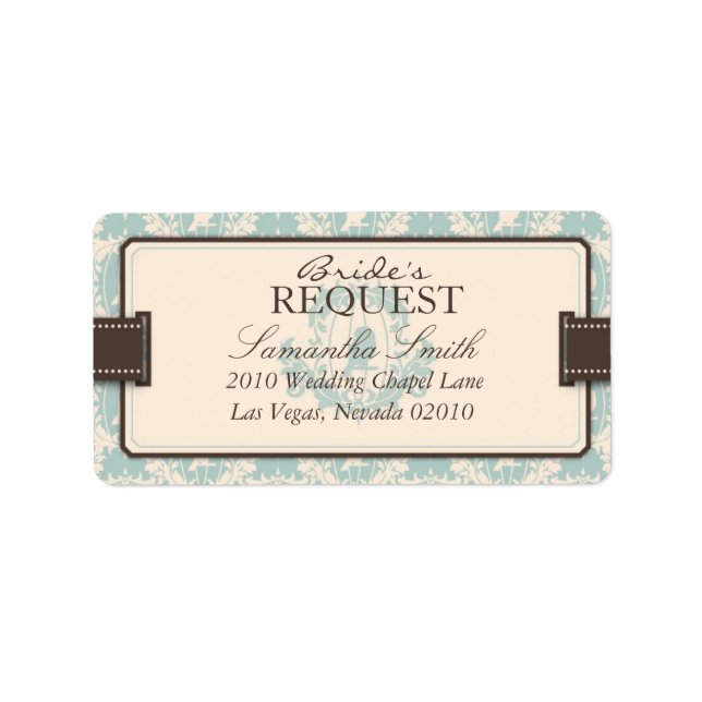 Damask Tweets Address Label (Front)