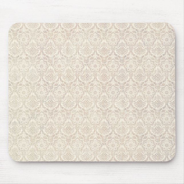 Damask Vanilla Pattern Mouse Mat (Front)