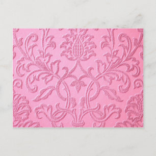 damask velvet pink girly victorian pattern textile postcard