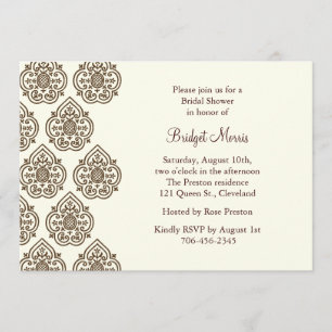 Damask Vintage Bridal Shower Invitation
