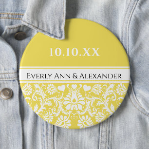 Damask Vintage Floral Wedding Matching Favours 6 Cm Round Badge