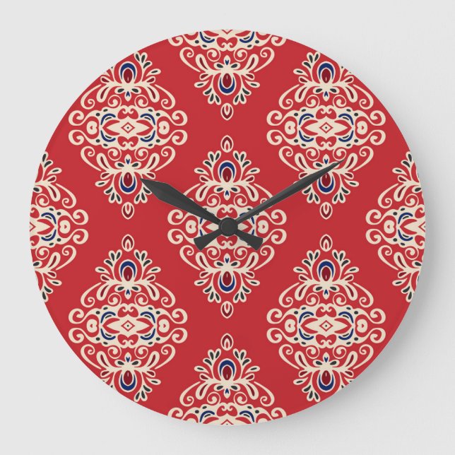 Damask Vintage: Flourish Seamless Pattern. Large Clock (Front)