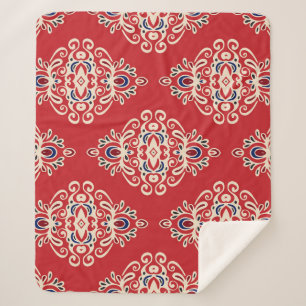 Damask Vintage: Flourish Seamless Pattern. Sherpa Blanket