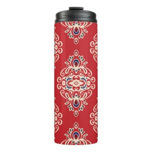 Damask Vintage: Flourish Seamless Pattern. Thermal Tumbler