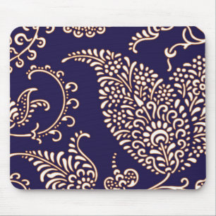 Damask vintage paisley girly floral chic pattern mouse mat
