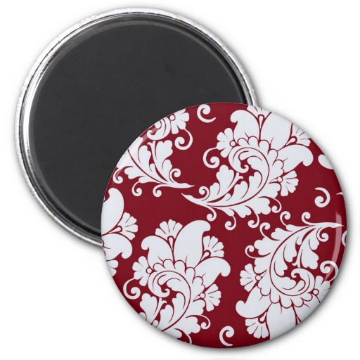 Damask vintage paisley wallpaper floral pattern refrigerator magnet ...