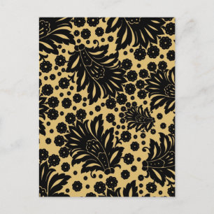 Damask vintage paisley wallpaper floral pattern postcard