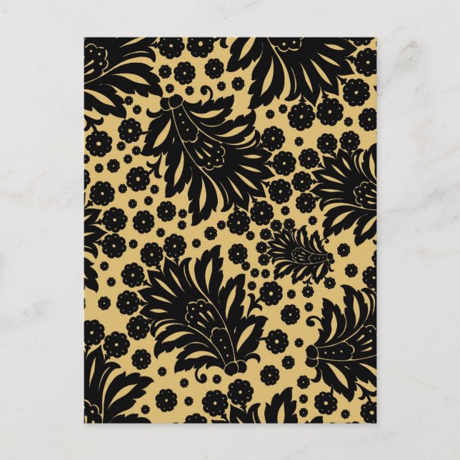 Damask vintage paisley wallpaper floral pattern postcard (Front)