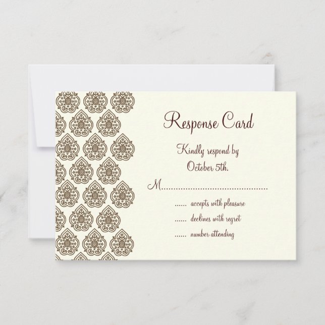 Damask Vintage RSVP (brown) (Front)