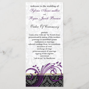 damask violet Wedding program Programme