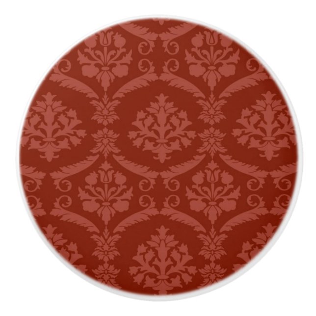 Damask wallpaper 3 ceramic knob (Front)