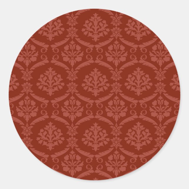 Damask wallpaper 3 classic round sticker (Front)