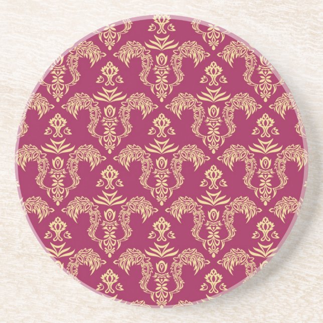 Damask wallpaper 4 coaster (Front)