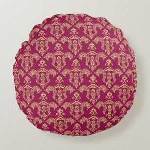 Damask wallpaper 4 round cushion
