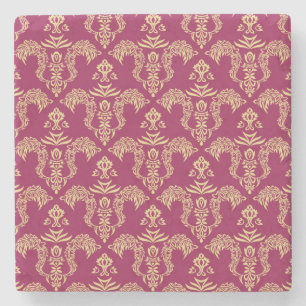 Damask wallpaper 4 stone coaster