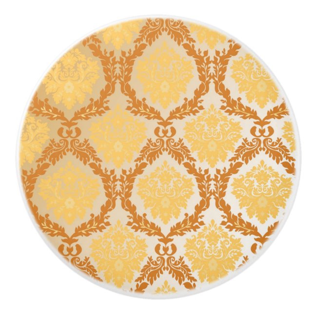 Damask wallpaper 5 ceramic knob (Front)
