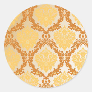Damask wallpaper 5 classic round sticker