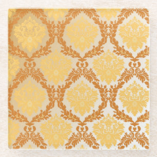 Damask wallpaper 5 glass coaster