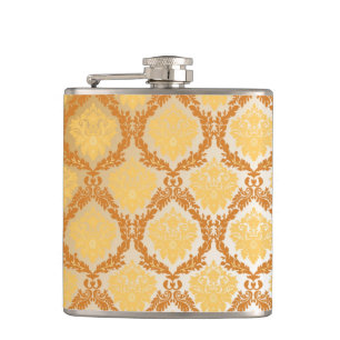 Damask wallpaper 5 hip flask