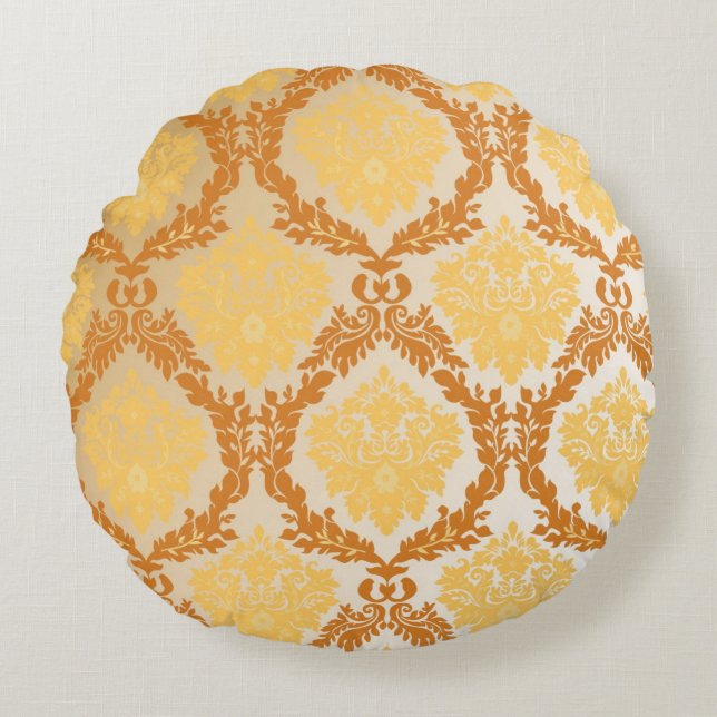 Damask wallpaper 5 round cushion (Front)