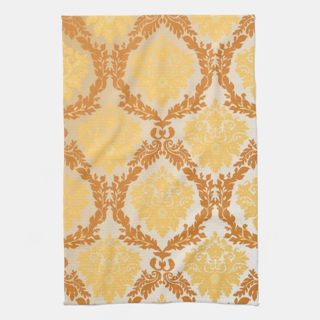 Damask wallpaper 5 tea towel (Vertical)