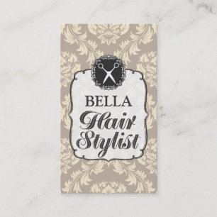 Damask Wallpaper Hair Stylist Appointment Cards