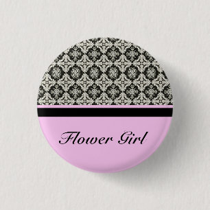 damask wedding button