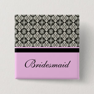 damask wedding button