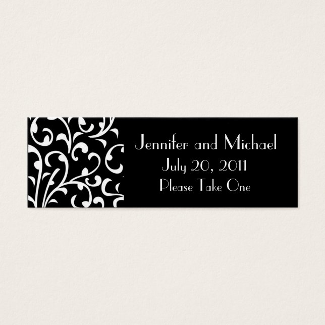 Damask Wedding Favour Gift Tags (Front)