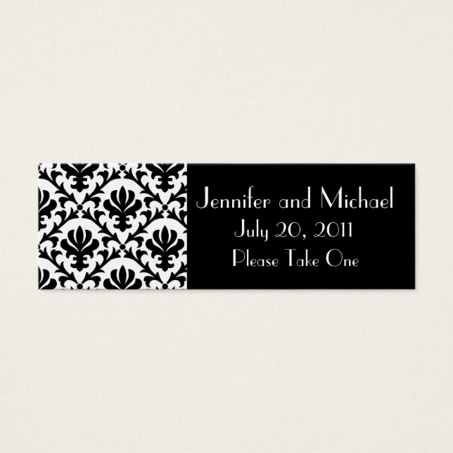 Damask Wedding Favour Gift Tags (Front)
