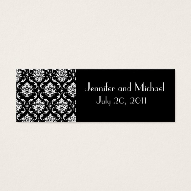 Damask Wedding Favour Gift Tags (Front)