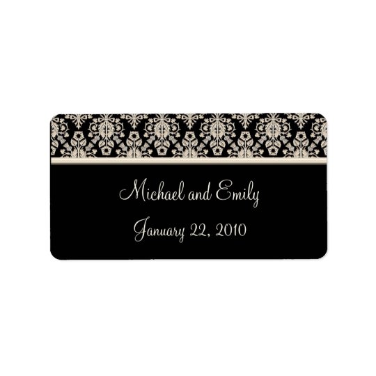 Damask Wedding Favour Labels