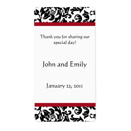 Damask Wedding Favour Labels