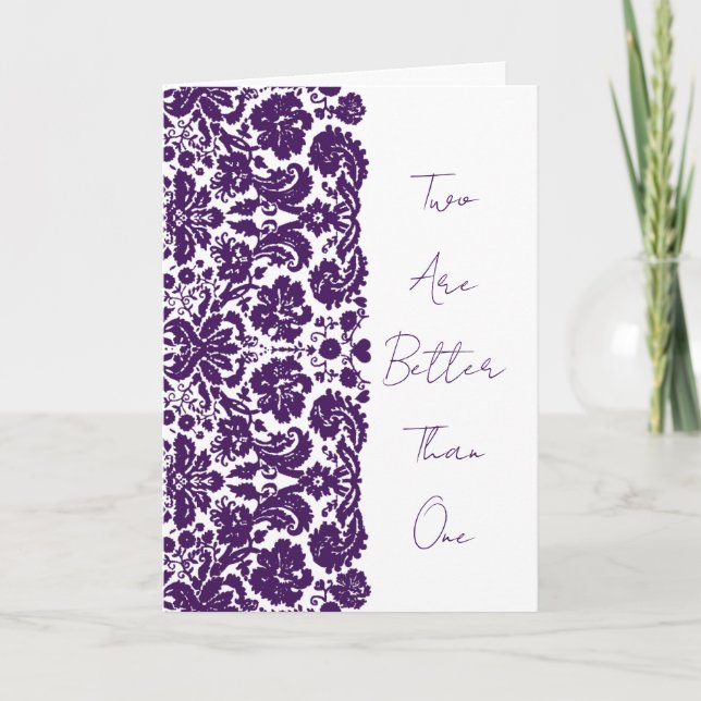 Damask Wedding Invitation-Christian Scripture Invitation (Front)