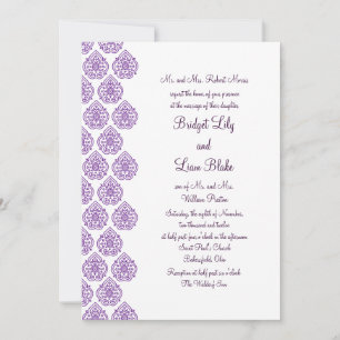 Damask Wedding Invitation (purple)