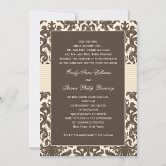 Damask Wedding Invitation Template
